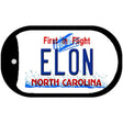 Elon North Carolina Novelty Metal Dog Tag Necklace DT-11851 2" x 1" Dog Tag (DT)
