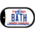 Bath North Carolina Novelty Metal Dog Tag Necklace DT-11856 2" x 1" Dog Tag (DT)