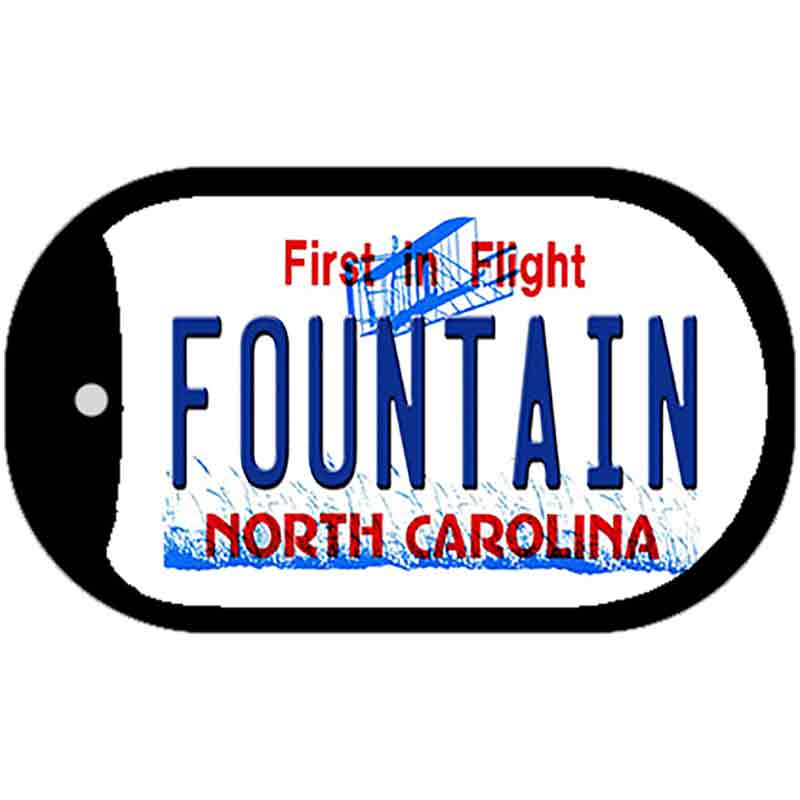 Fountain North Carolina Novelty Metal Dog Tag Necklace DT-11861 2" x 1" Dog Tag (DT)
