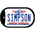 Simpson North Carolina Novelty Metal Dog Tag Necklace DT-11862 2" x 1" Dog Tag (DT)
