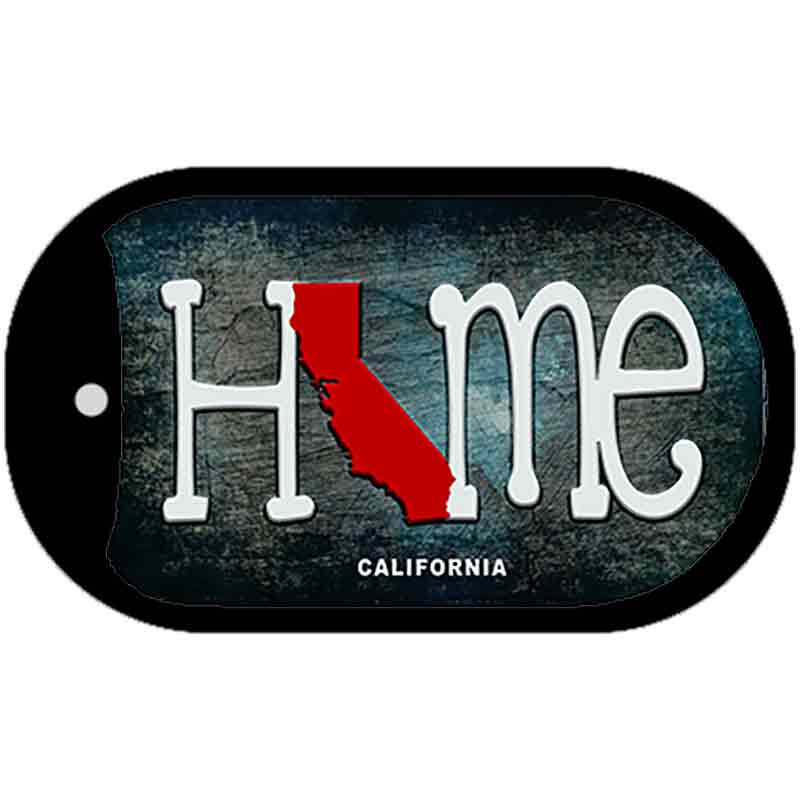 California Home State Outline Novelty Dog Tag Necklace DT-11996 2" x 1" Dog Tag (DT)