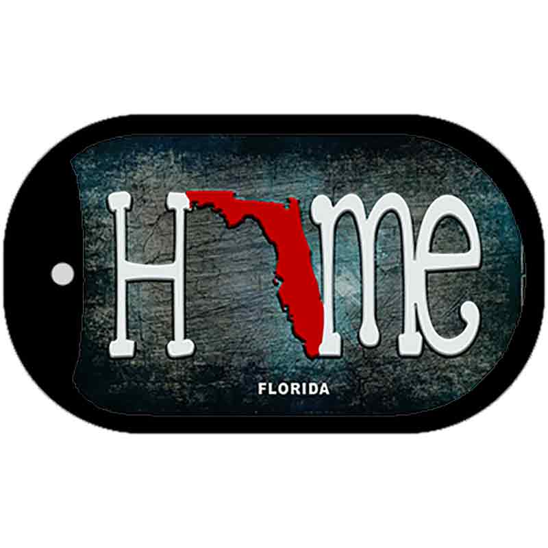 Florida Home State Outline Novelty Dog Tag Necklace DT-12000 2" x 1" Dog Tag (DT)