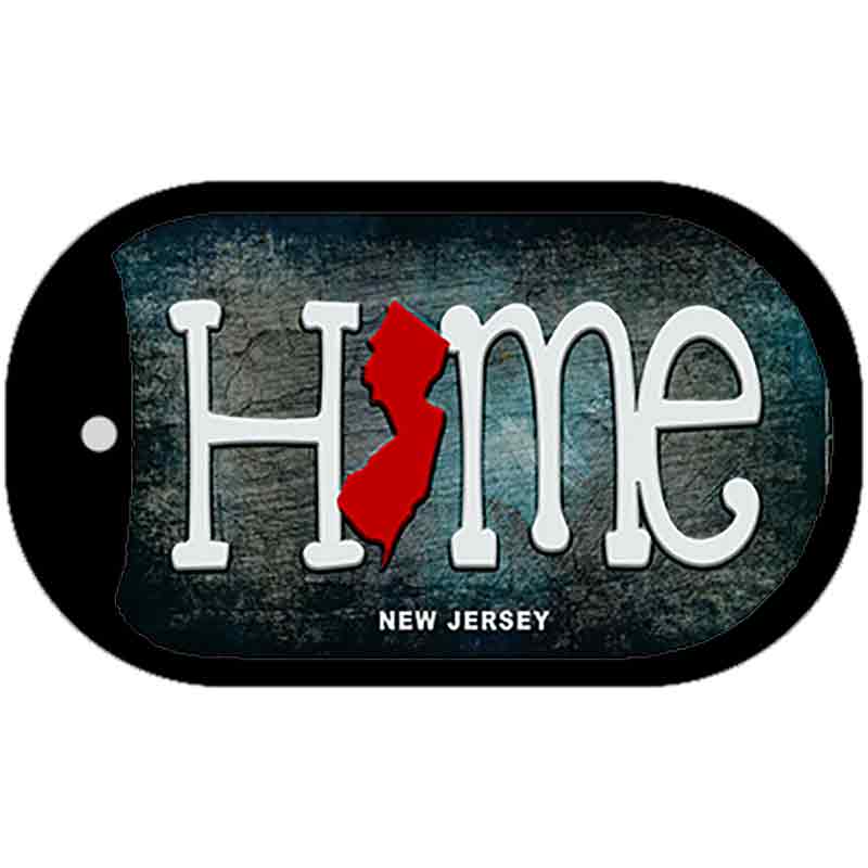 New Jersey Home State Outline Novelty Dog Tag Necklace DT-12021
