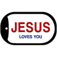 Jesus Loves You Novelty Metal Dog Tag Necklace DT-12044