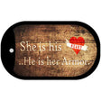 His Heart Her Armor Novelty Metal Dog Tag Necklace DT-12046 2" x 1" Dog Tag (DT)