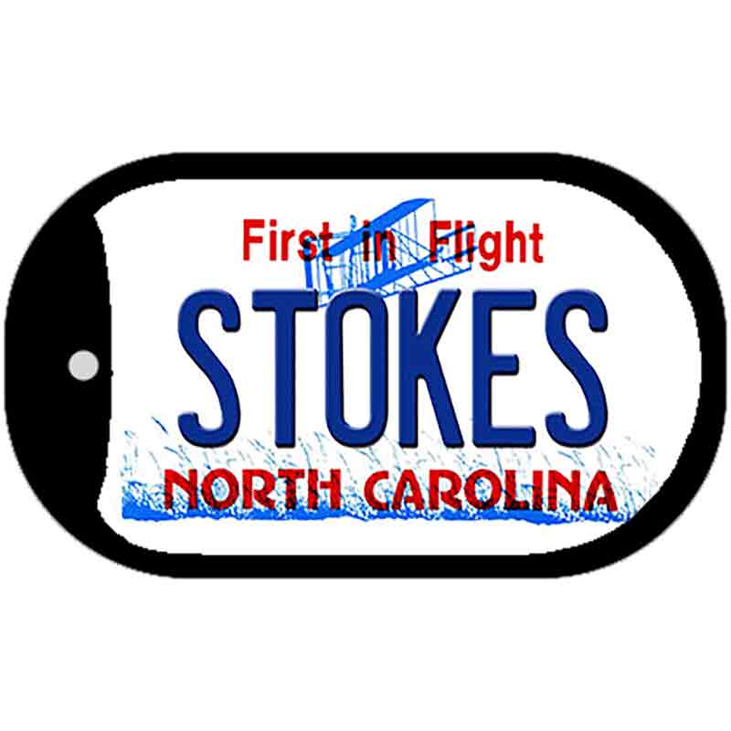 Stokes North Carolina State Novelty Metal Dog Tag Necklace DT-12088 2" x 1" Dog Tag (DT)