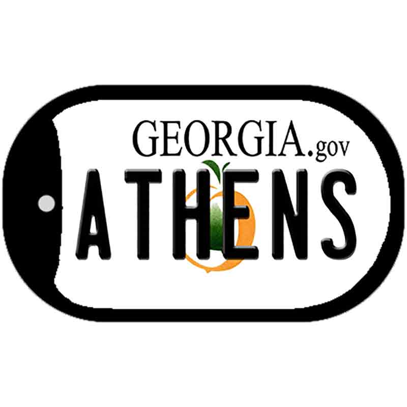 Athens Georgia State Novelty Metal Dog Tag Necklace DT-12131 2" x 1" Dog Tag (DT)