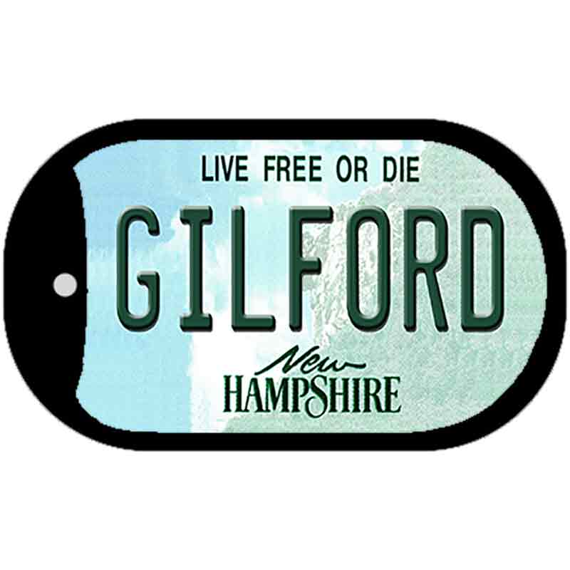 Gilford New Hampshire Novelty Metal Dog Tag Necklace DT-12168 2" x 1" Dog Tag (DT)