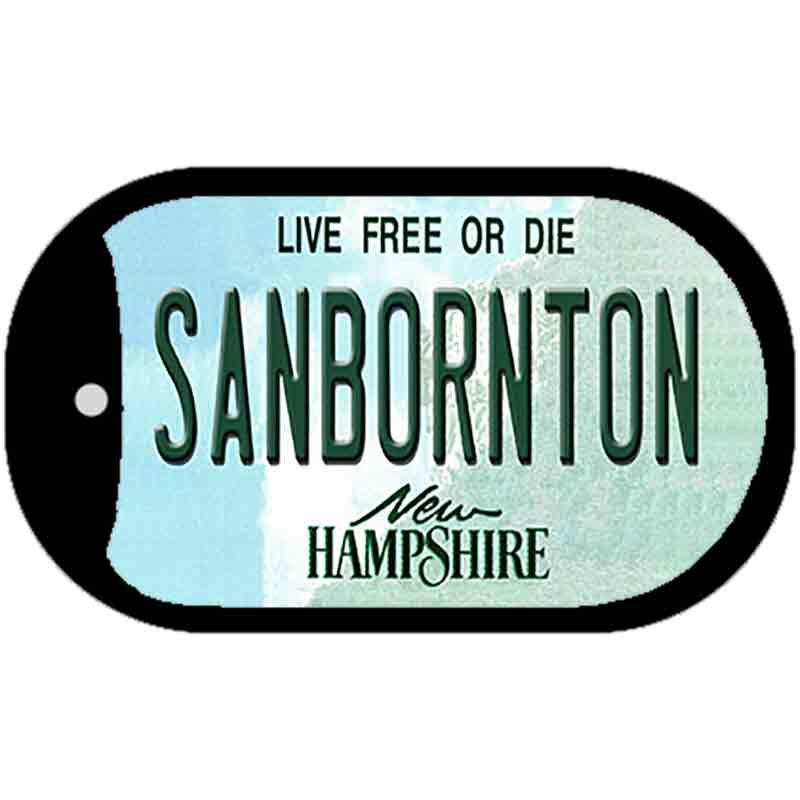 Sanbornton New Hampshire Novelty Metal Dog Tag Necklace DT-12197 2" x 1" Dog Tag (DT)