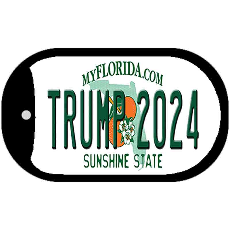 Trump 2024 Florida Novelty Metal Dog Tag Necklace DT-12224 2" x 1" Dog Tag (DT)
