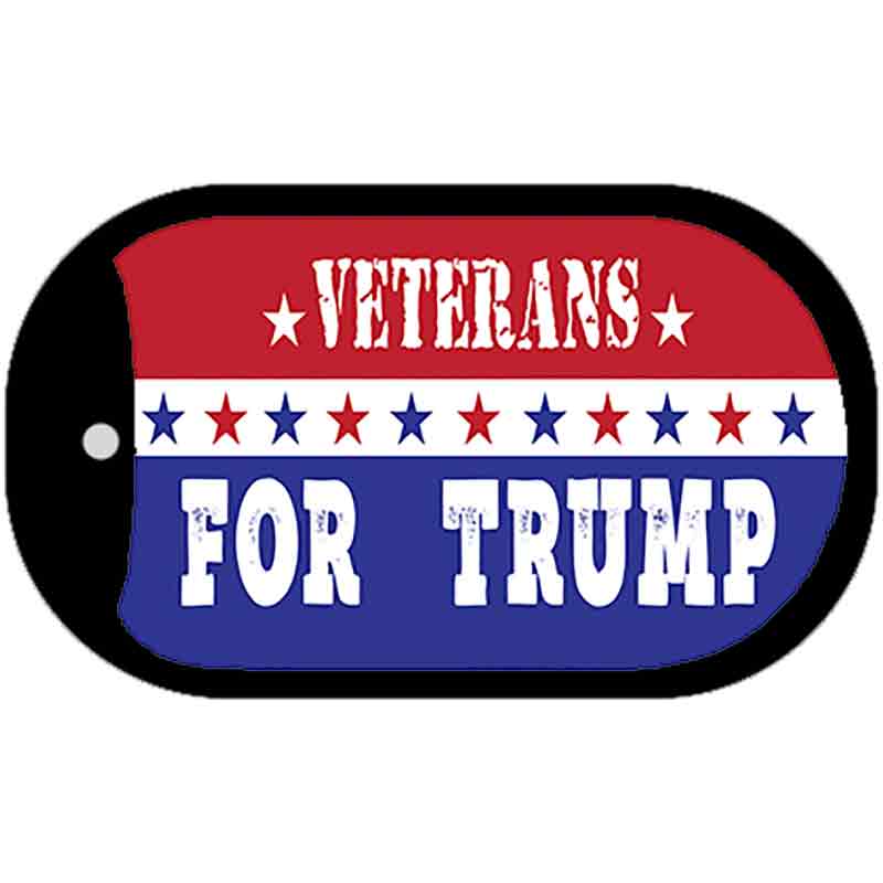 Veterans For Trump Novelty Metal Dog Tag Necklace DT-12275 2" x 1" Dog Tag (DT)