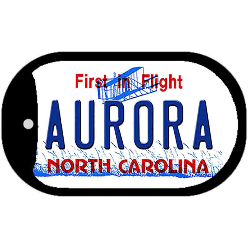 North Carolina Aurora Novelty Metal Dog Tag Necklace DT-12294 2" x 1" Dog Tag (DT)