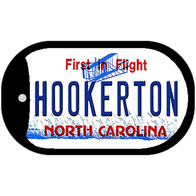 North Carolina Hookerton Novelty Metal Dog Tag Necklace DT-12299 2" x 1" Dog Tag (DT)