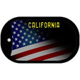 California with American Flag Novelty Metal Dog Tag Necklace DT-12333 2" x 1" Dog Tag (DT)