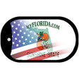 Florida with American Flag Novelty Metal Dog Tag Necklace DT-12338 2" x 1" Dog Tag (DT)