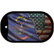 North Dakota/American Flag Novelty Metal Dog Tag Necklace DT-12413 2" x 1" Dog Tag (DT)