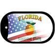 Florida with American Flag Novelty Metal Dog Tag Necklace DT-12446 2" x 1" Dog Tag (DT)