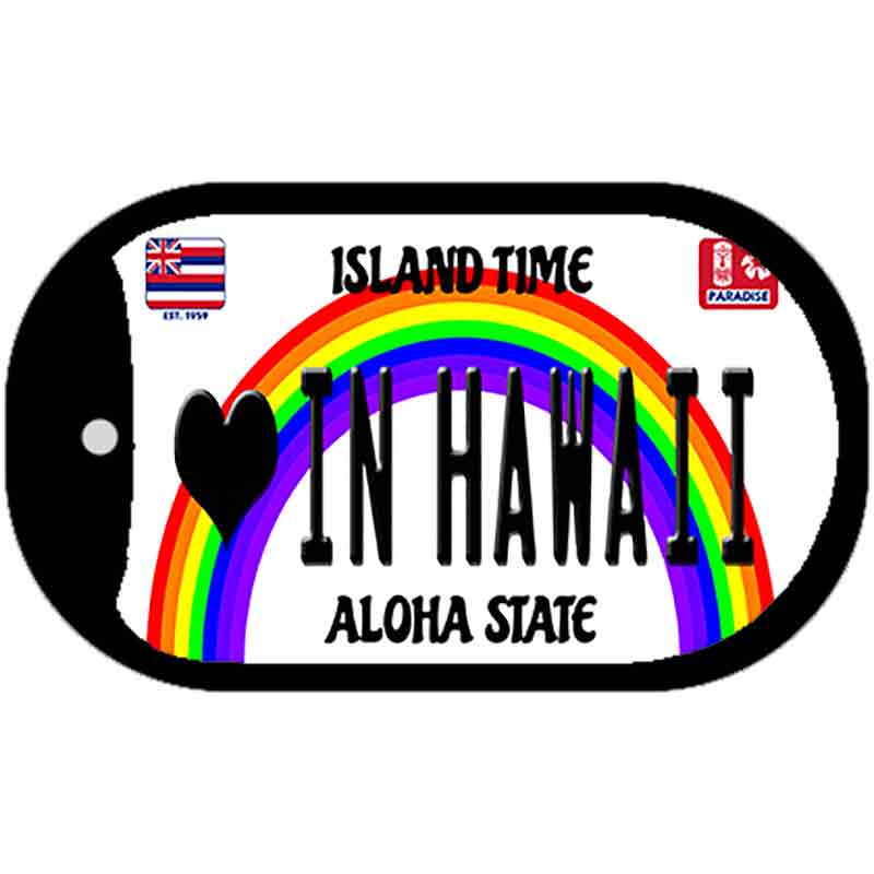 Love In Hawaii Novelty Metal Dog Tag Necklace DT-12567