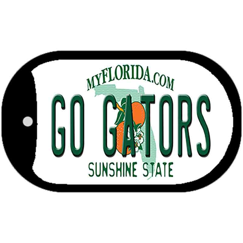 Go Gators Novelty Metal Dog Tag Necklace DT-12707 2" x 1" Dog Tag (DT)