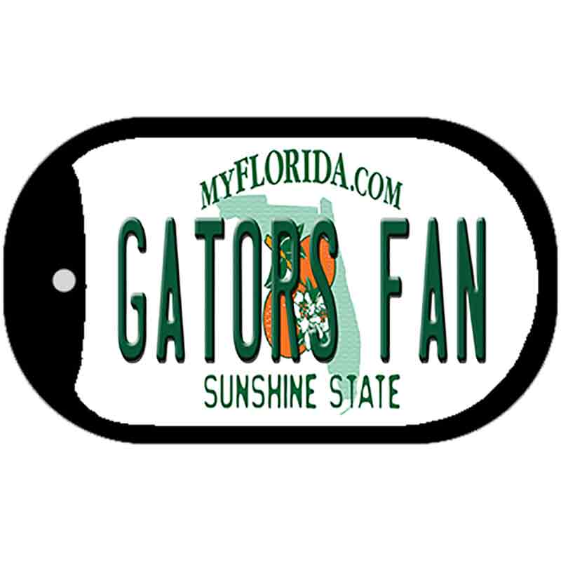 Gators Fan Novelty Metal Dog Tag Necklace DT-12708 2" x 1" Dog Tag (DT)