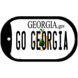 Go Georgia Novelty Metal Dog Tag Necklace DT-12724 2" x 1" Dog Tag (DT)