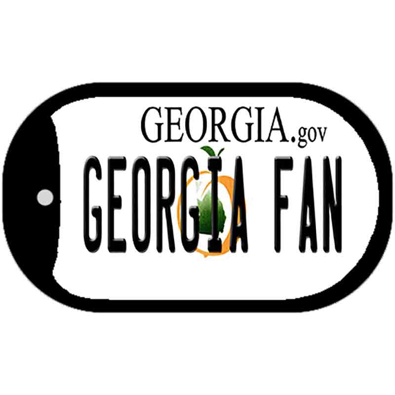 Georgia Fan Novelty Metal Dog Tag Necklace DT-12725 2" x 1" Dog Tag (DT)