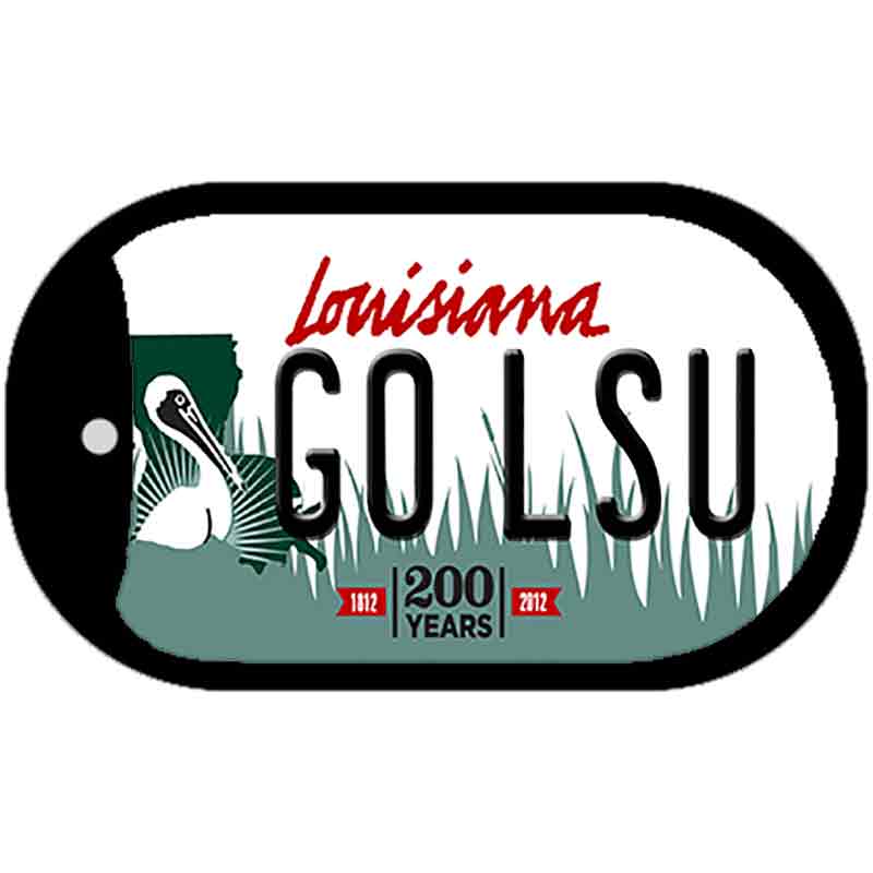 Go LSU Novelty Metal Dog Tag Necklace DT-12799