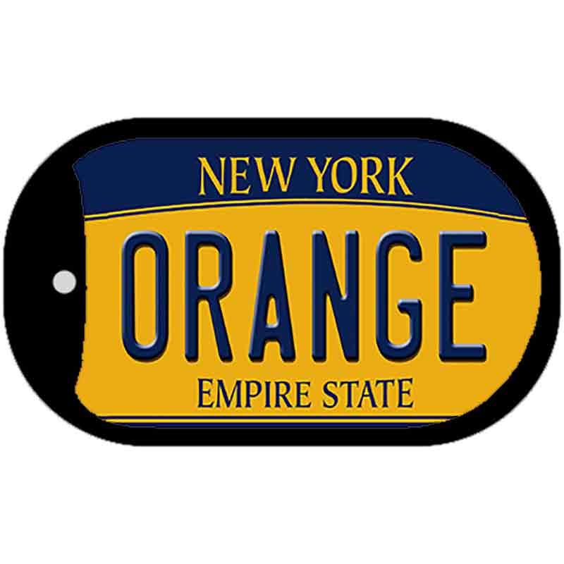 Orange Novelty Metal Dog Tag Necklace DT-12920 2" x 1" Dog Tag (DT)
