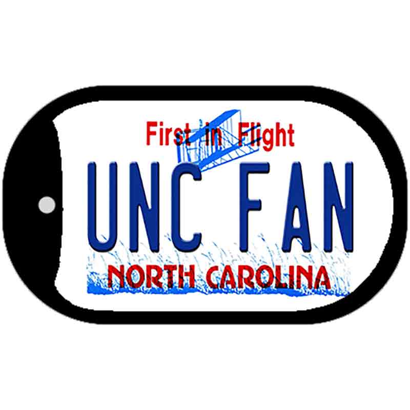 Univ North Carolina Fan Novelty Metal Dog Tag Necklace DT-12939 2" x 1" Dog Tag (DT)