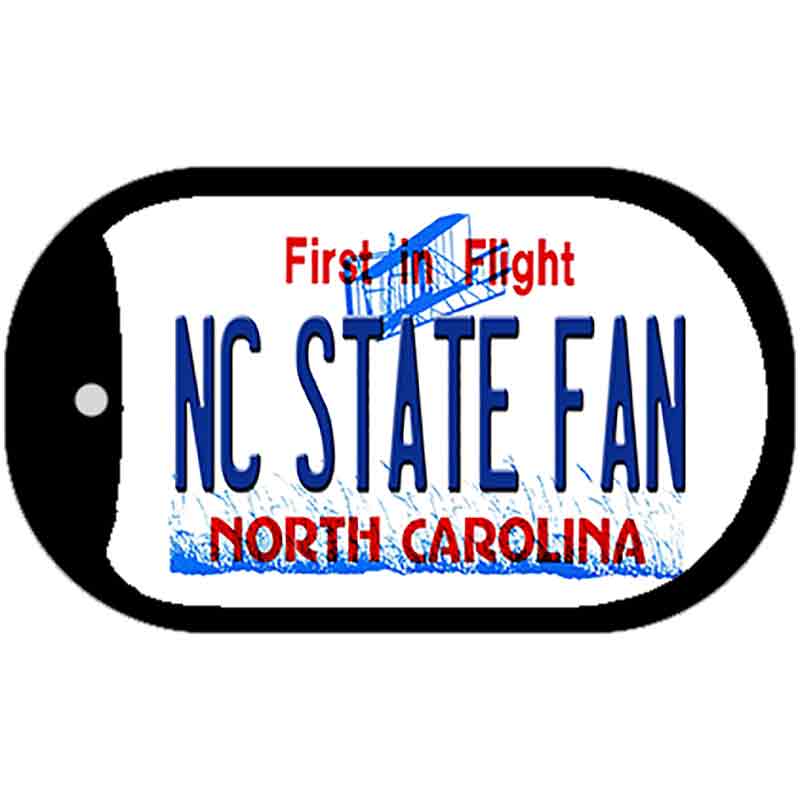 North Carolina State Fan Novelty Metal Dog Tag Necklace DT-12943 2" x 1" Dog Tag (DT)
