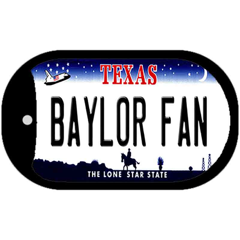 Baylor Fan Novelty Metal Dog Tag Necklace DT-13034 2" x 1" Dog Tag (DT)