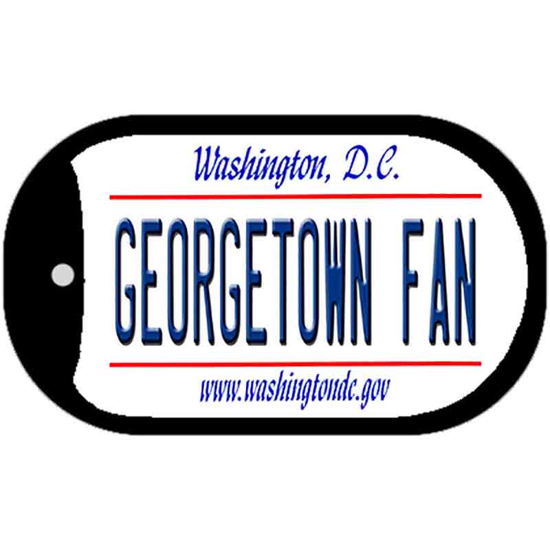 Georgetown Fan Novelty Metal Dog Tag Necklace DT-13137 2" x 1" Dog Tag (DT)