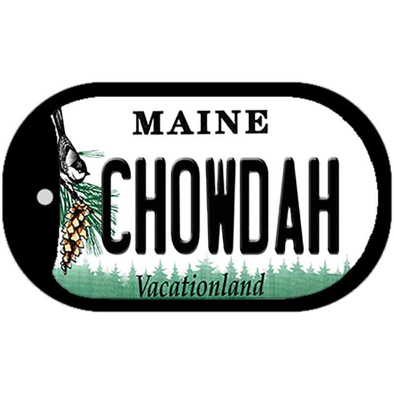 Chowdah Maine Novelty Metal Dog Tag Necklace DT-13149