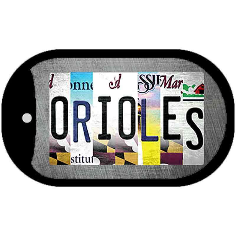 Orioles Strip Art Novelty Metal Dog Tag Necklace DT-13185 2" x 1" Dog Tag (DT)