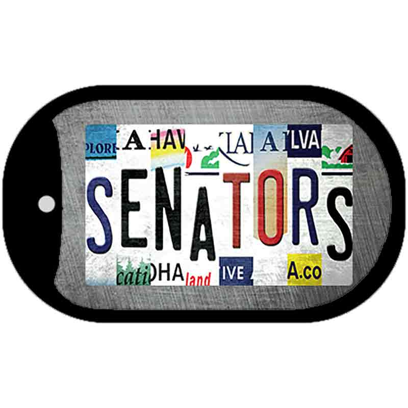 Senators Strip Art Novelty Metal Dog Tag Necklace DT-13249 2" x 1" Dog Tag (DT)
