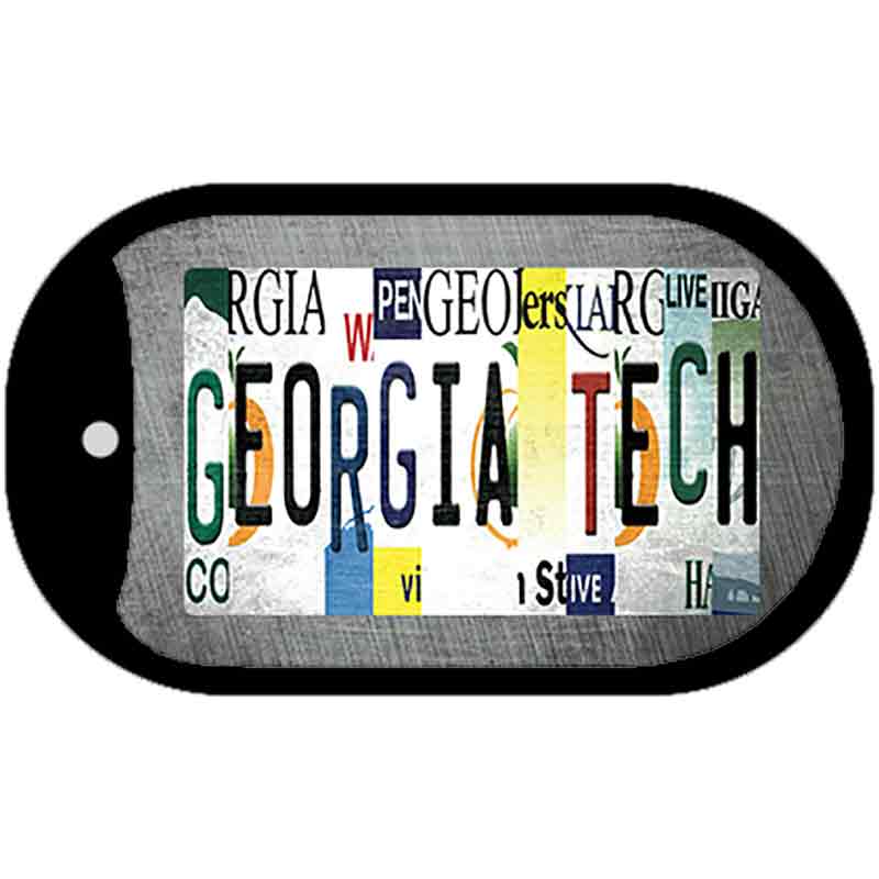 Georgia Tech Strip Art Novelty Metal Dog Tag Necklace DT-13280 2" x 1" Dog Tag (DT)
