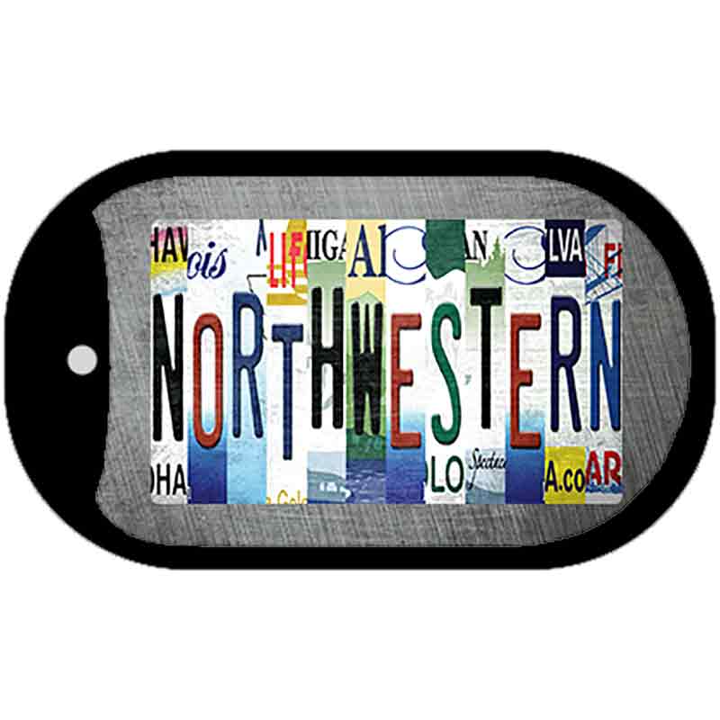 Northwestern Strip Art Novelty Metal Dog Tag Necklace DT-13308 2" x 1" Dog Tag (DT)