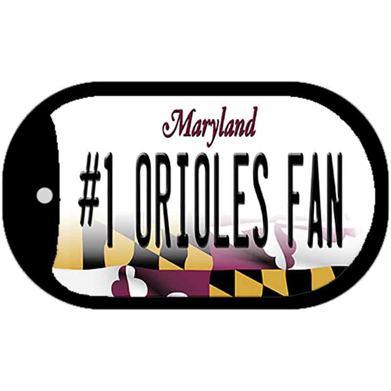 Number 1 Orioles Fan Novelty Metal Dog Tag Necklace DT-13406 2" x 1" Dog Tag (DT)