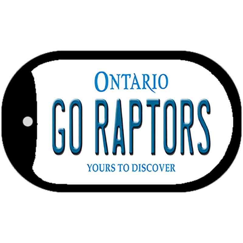 Go Raptors Novelty Metal Dog Tag Necklace DT-13545 2" x 1" Dog Tag (DT)