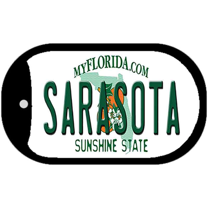 Sarasota Florida Novelty Metal Dog Tag Necklace 2" x 1" Dog Tag (DT)
