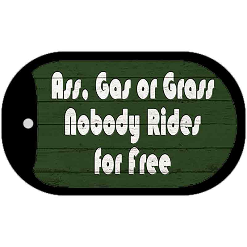 Ass Gas Or Grass Novelty Metal Dog Tag Necklace DT-13685 2" x 1" Dog Tag (DT)