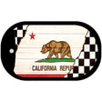California Racing Flag Novelty Metal Dog Tag Necklace DT-13690 2" x 1" Dog Tag (DT)
