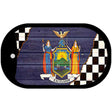 New York Racing Flag Novelty Metal Dog Tag Necklace DT-13717 2" x 1" Dog Tag (DT)