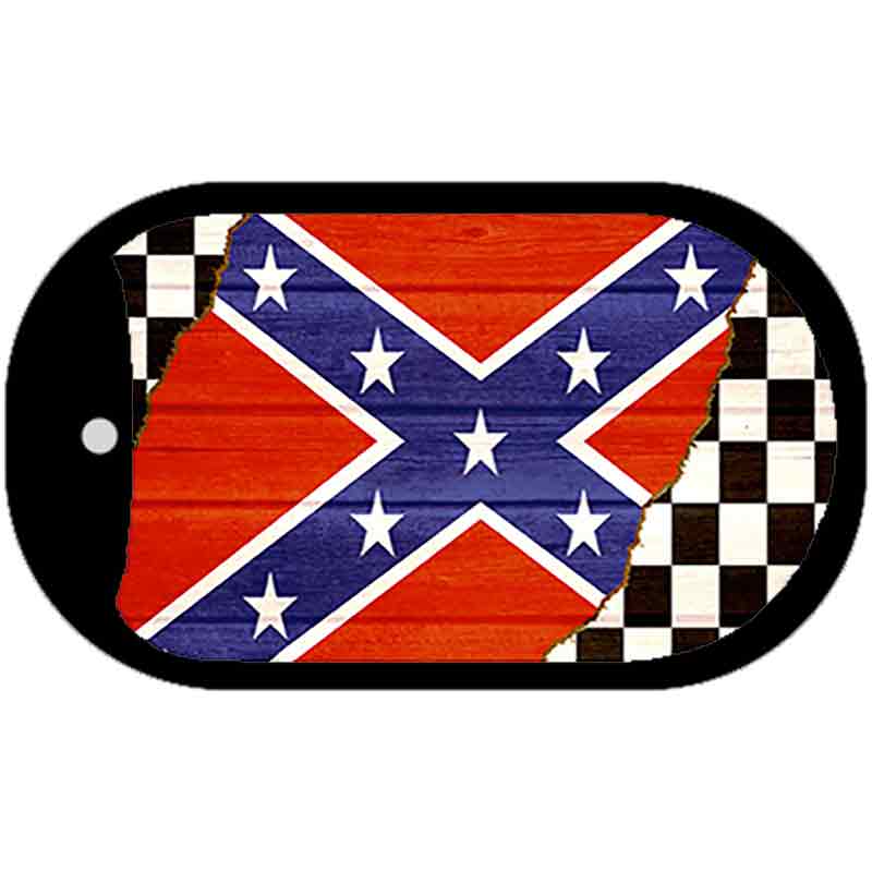 Confederate Racing Flag Novelty Metal Dog Tag Necklace DT-13736
