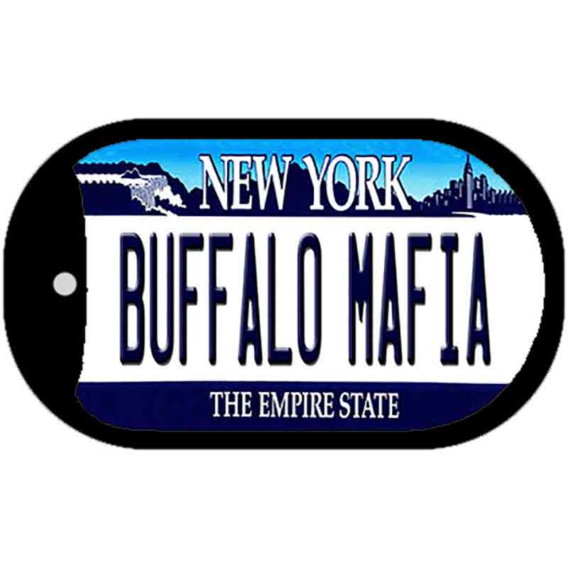 Buffalo Mafia New York Novelty Metal Dog Tag Necklace 2" x 1" Dog Tag (DT)