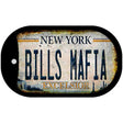 Bills Mafia New York Rusty Novelty Metal Dog Tag Necklace 2" x 1" Dog Tag (DT)