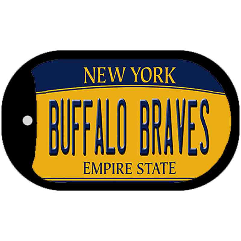 Buffalo Braves New York Novelty Metal Dog Tag Necklace 2" x 1" Dog Tag (DT)