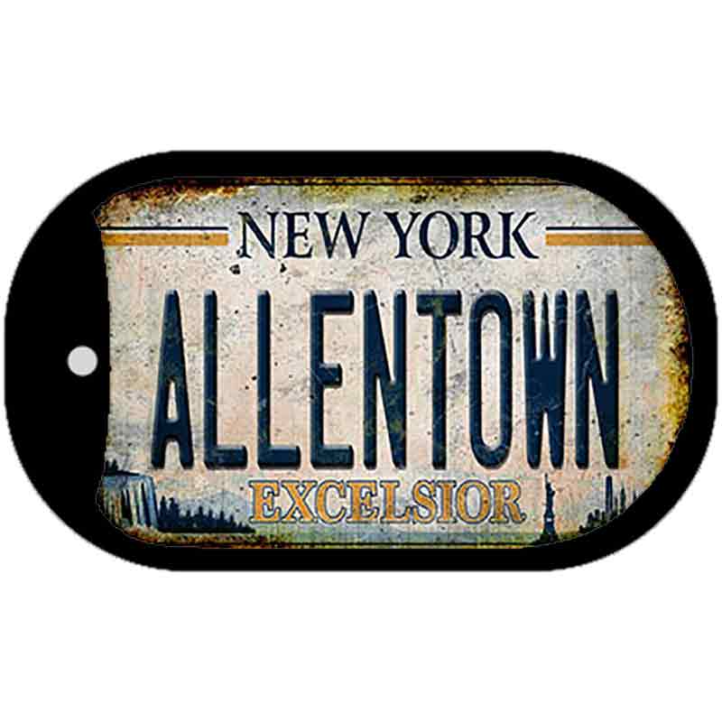 Allentown Excelsior New York Rusty Novelty Metal Dog Tag Necklace 2" x 1" Dog Tag (DT)