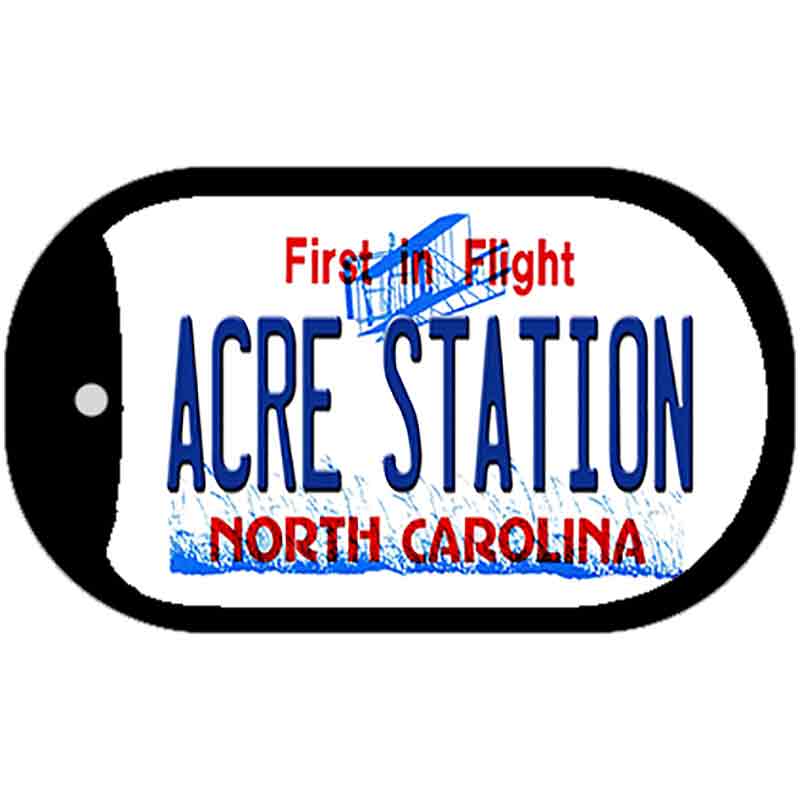 Acre Station North Carolina Novelty Metal Dog Tag Necklace 2" x 1" Dog Tag (DT)