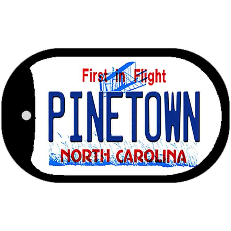 Pinetown North Carolina Novelty Metal Dog Tag Necklace 2" x 1" Dog Tag (DT)